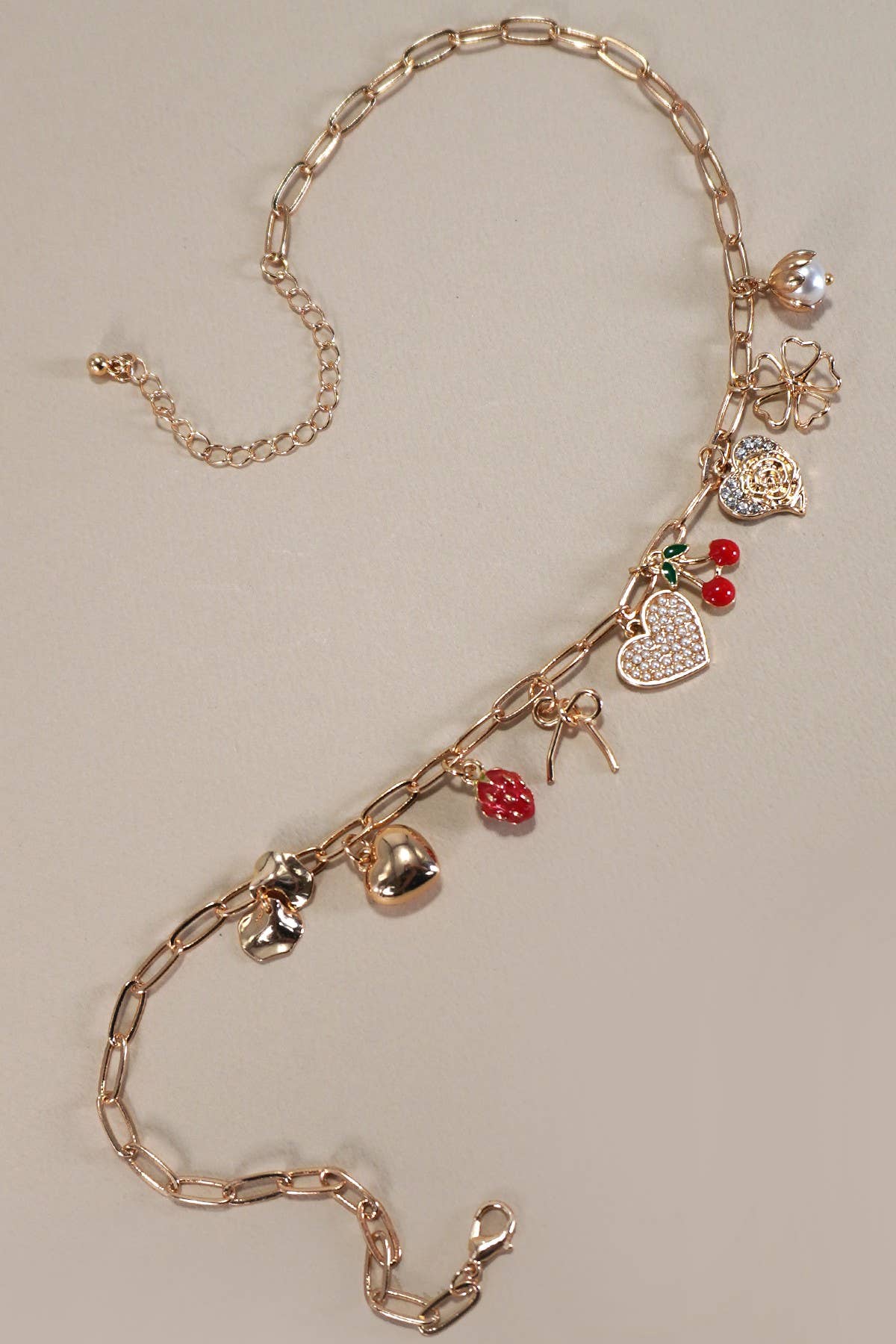 Cherry Heart Charm Necklace