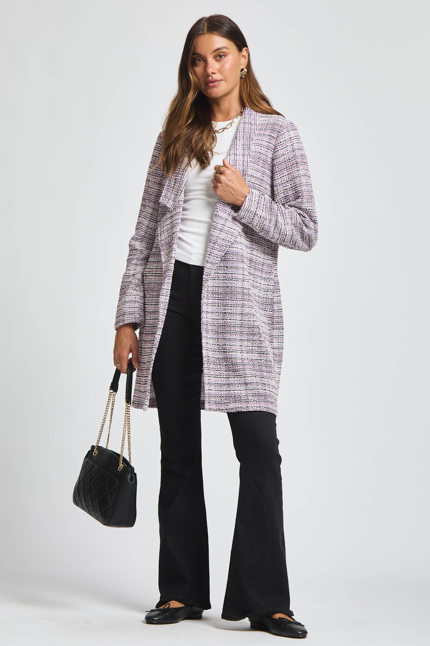 Open Front Midi Blazer