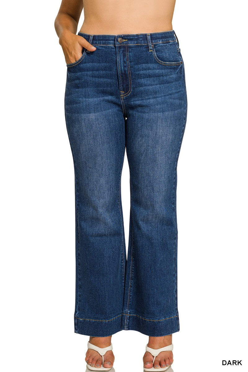 Zenana Tummy Control Flare Denim