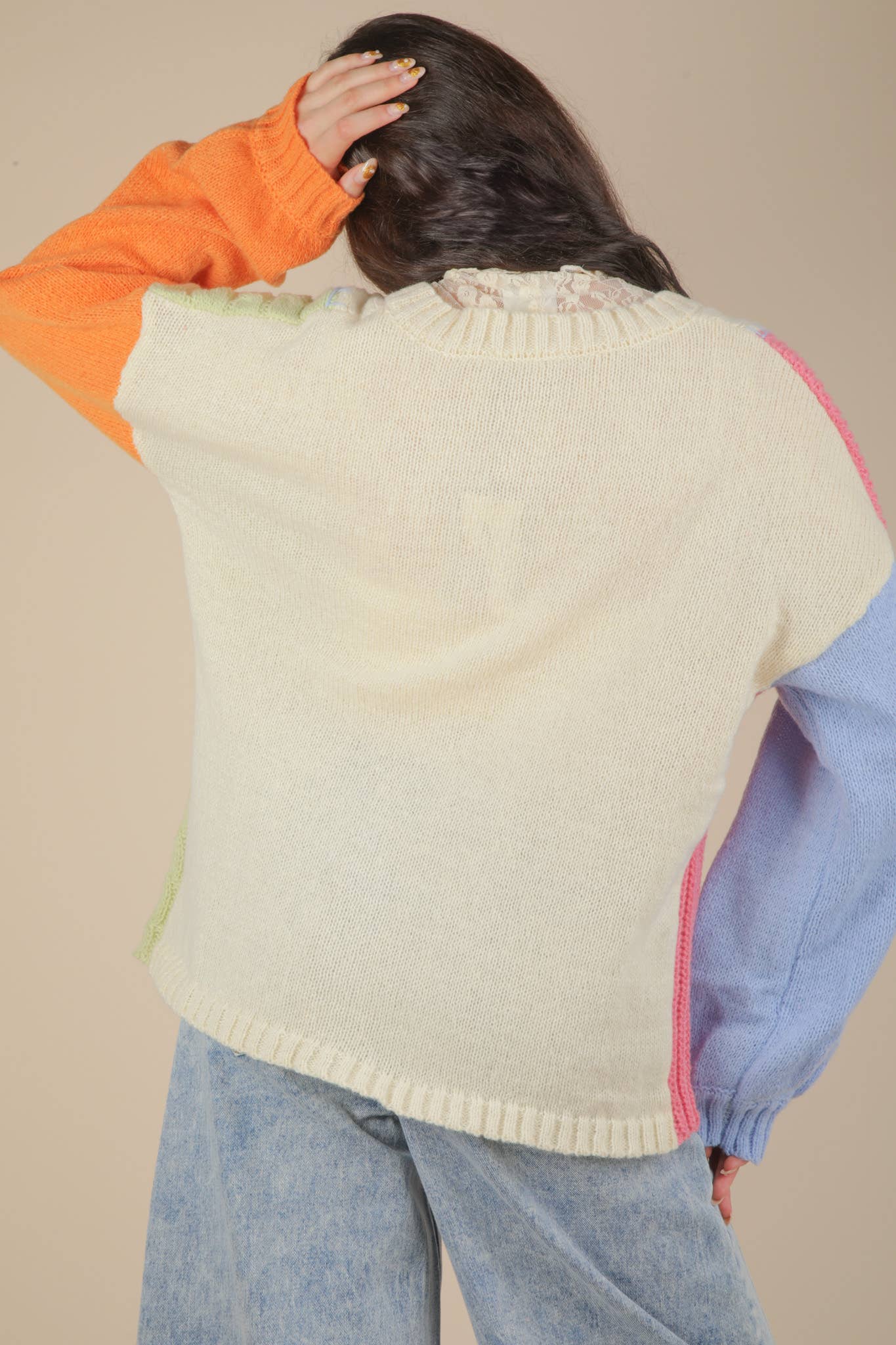 Color Block Sweater Cardigan