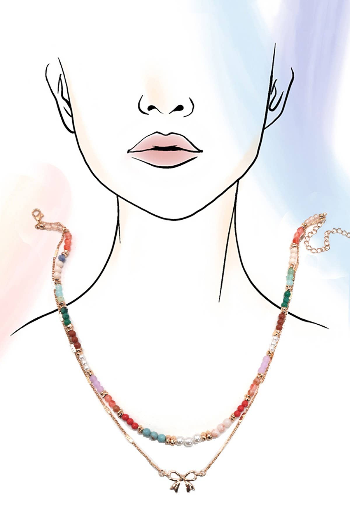 Beaded Bow Necklace
