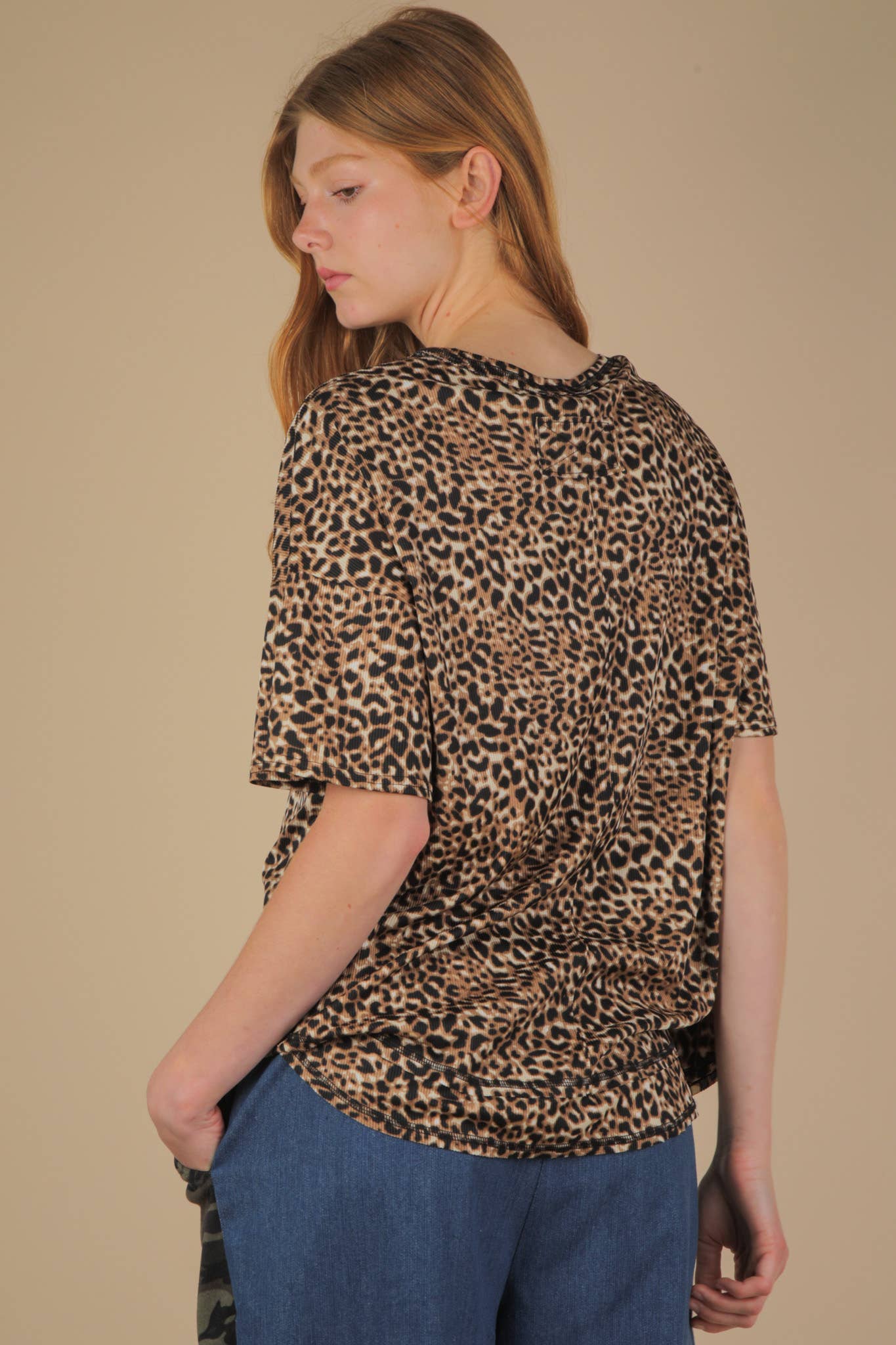 Oversized Leopard Printed Knit Top