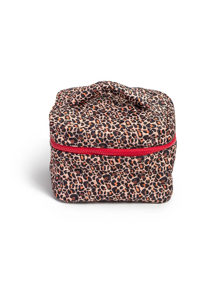Cosmetic Travel Case / Makeup Bag - Cheetah Print