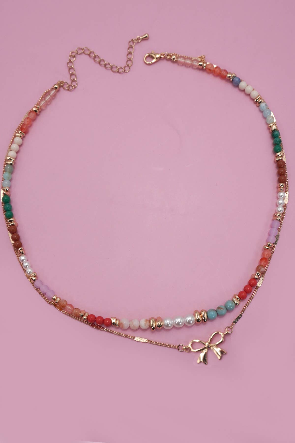 Beaded Bow Necklace