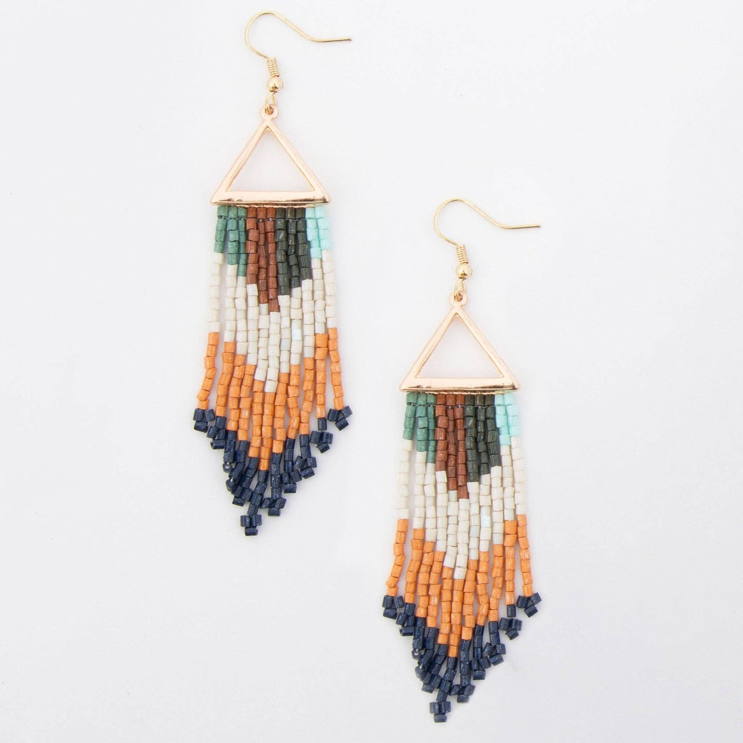 Beaded Earrings Irie Seed Bead Triangle Chandelier