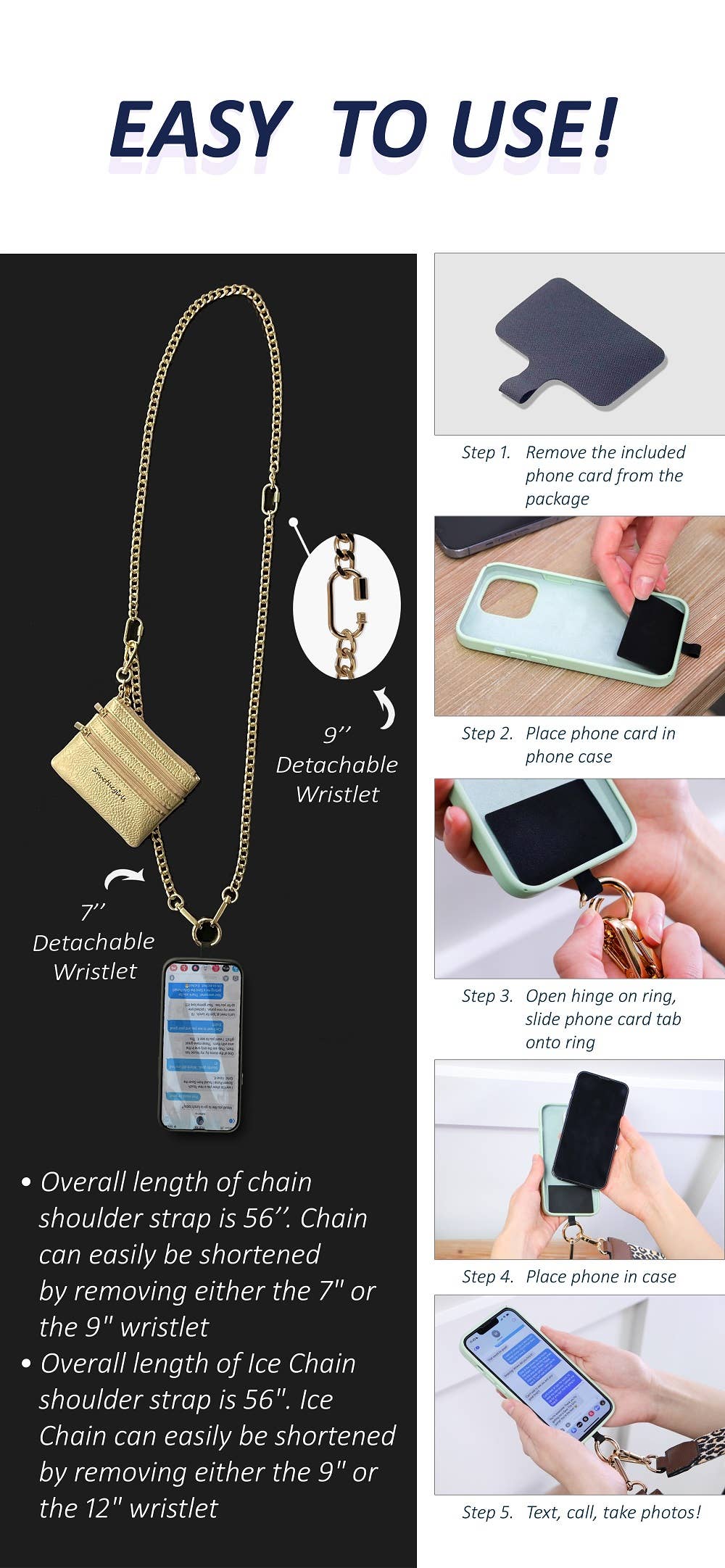 Clip & Go Chain Crossbody Phone Accessory