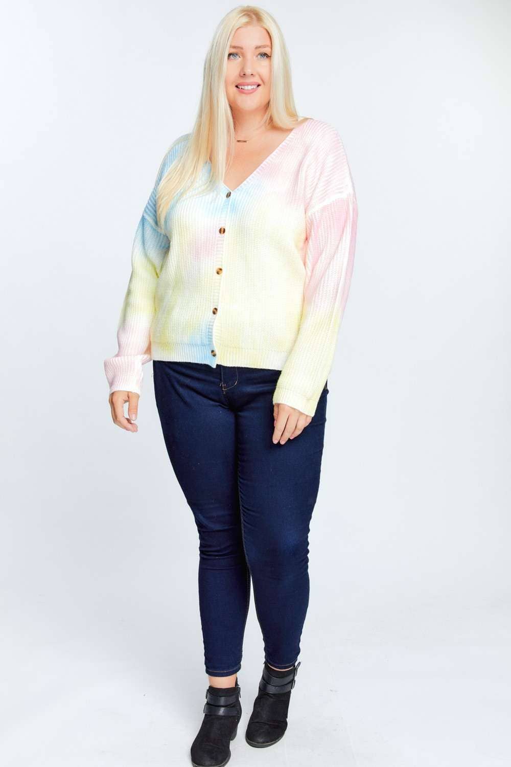 Colorful Button Down Cardigan