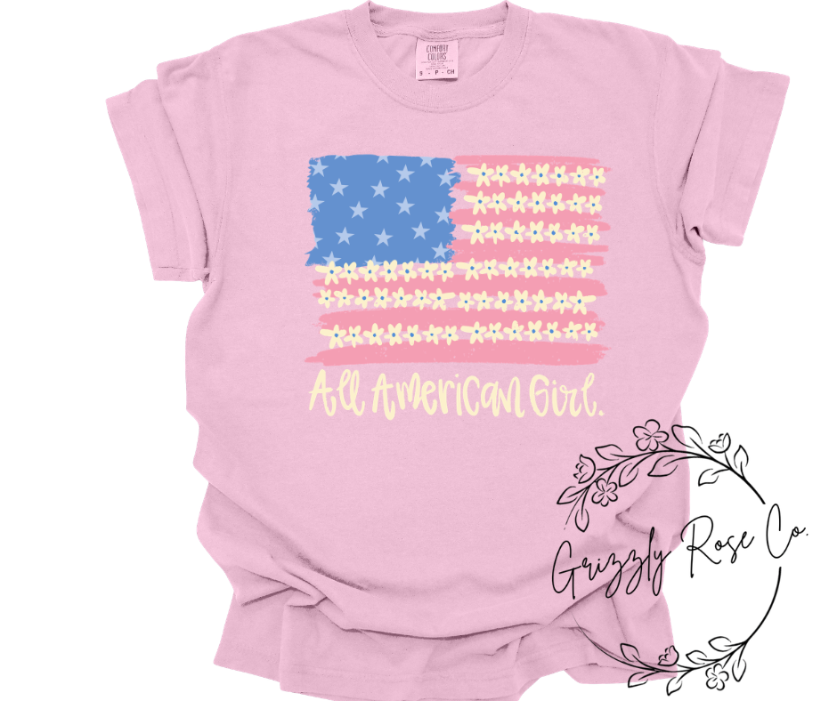 All American Girl Comfort Colors Graphic Tee