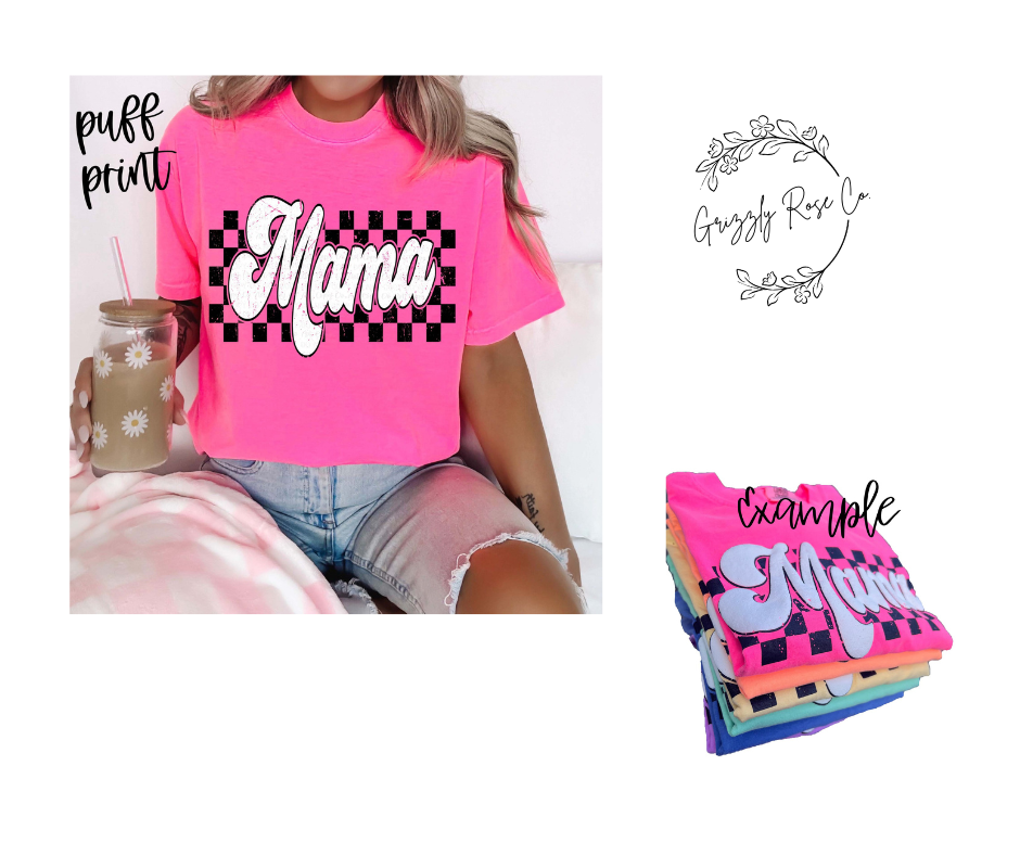 Puff Print Mama Comfort Colors Graphic Tee