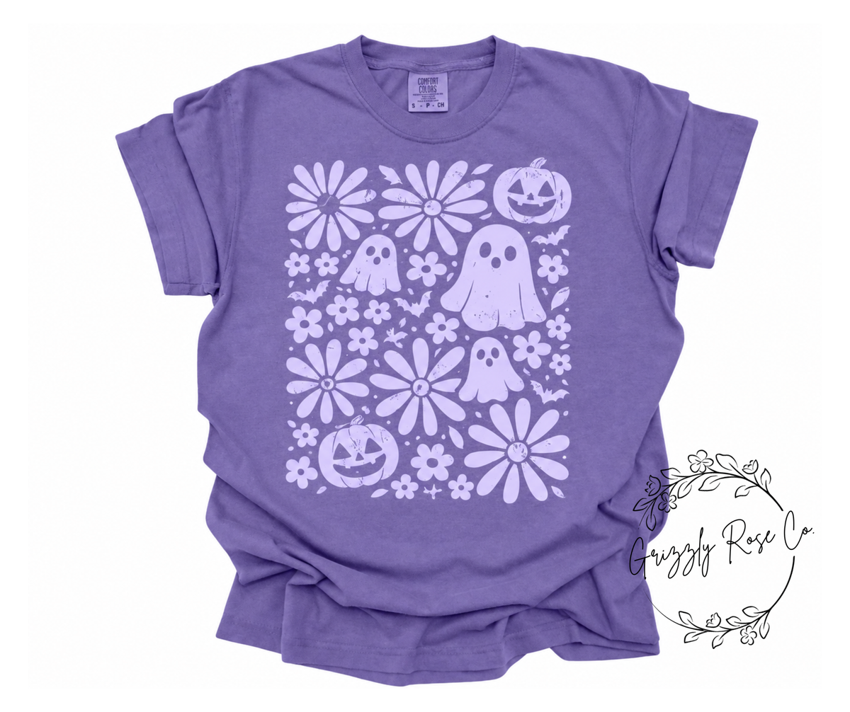 Ghosts in the Garden Comfort Colors Graphic Tee