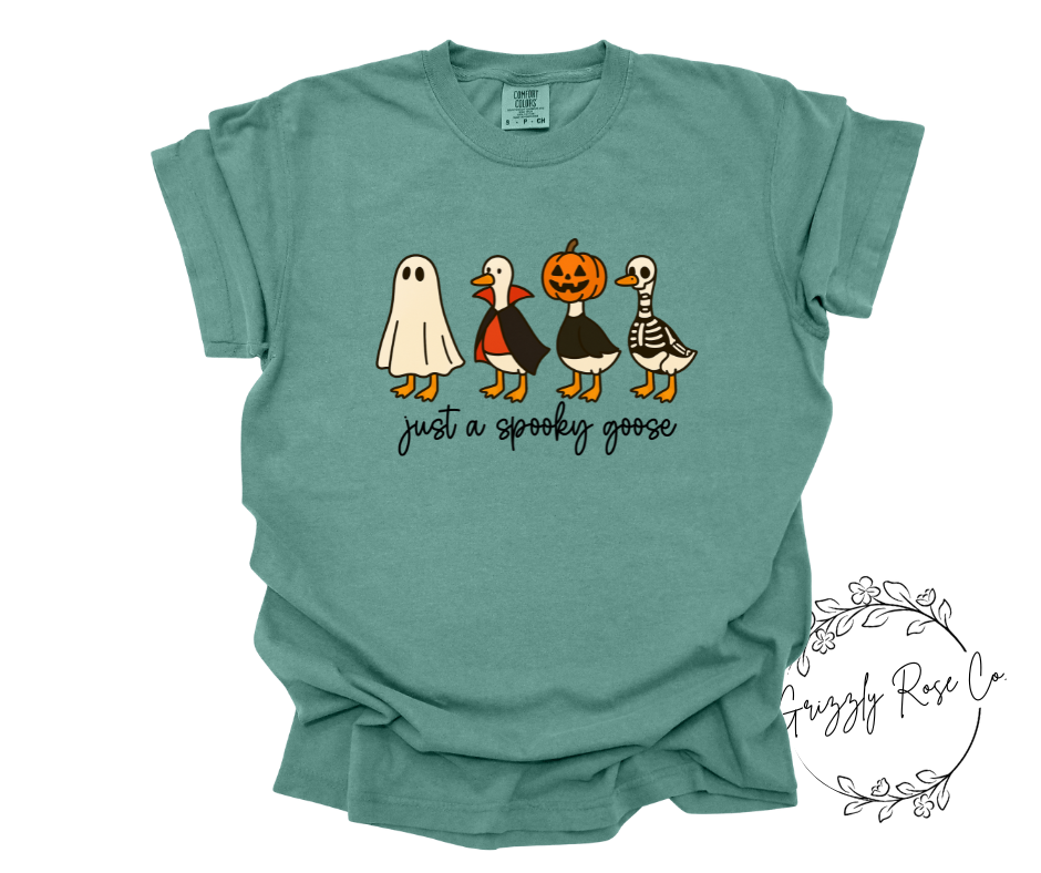 Just a Spooky Goose Comfort Colors Graphic Tee