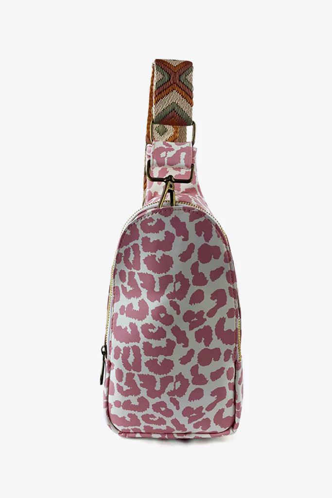 Pleather Leopard Crossbody Purse