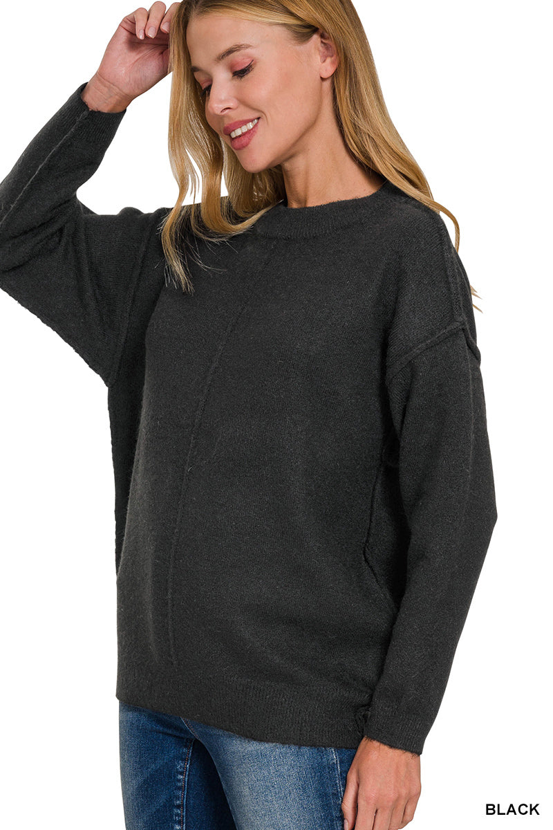 Melange Front Seam Sweater