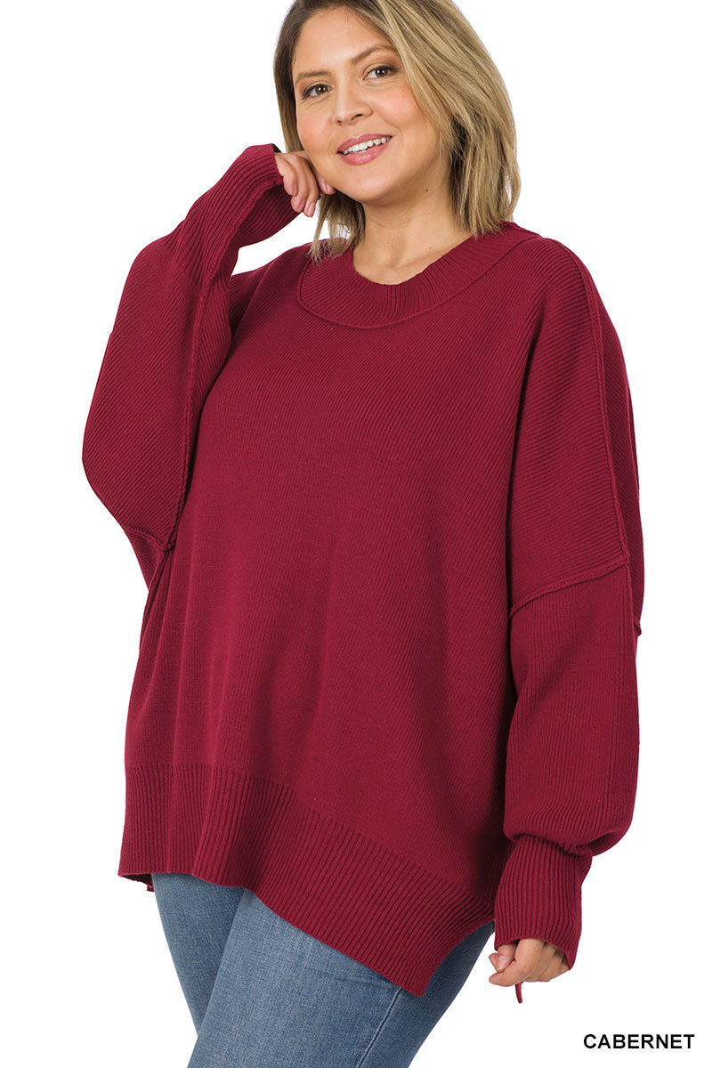 Side Slit Oversized Sweater