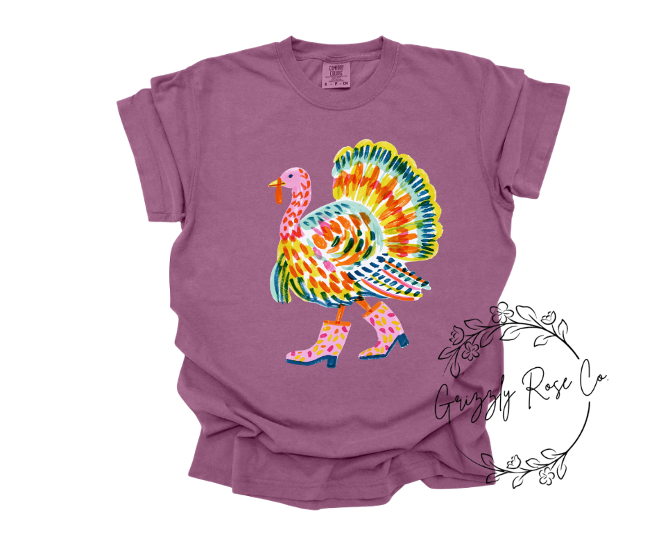Turkey Cowgirl Comfort Colors Graphic Tee
