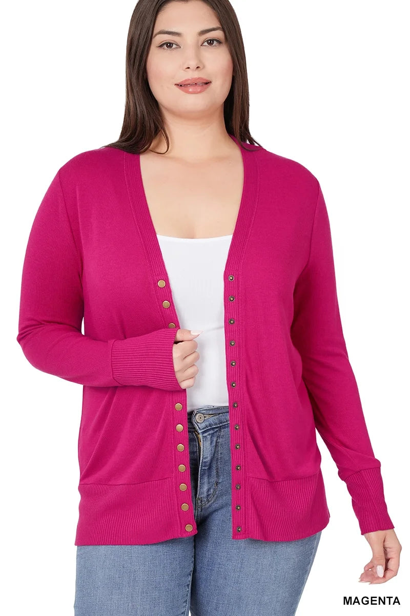 Snap Button Up Cardigan