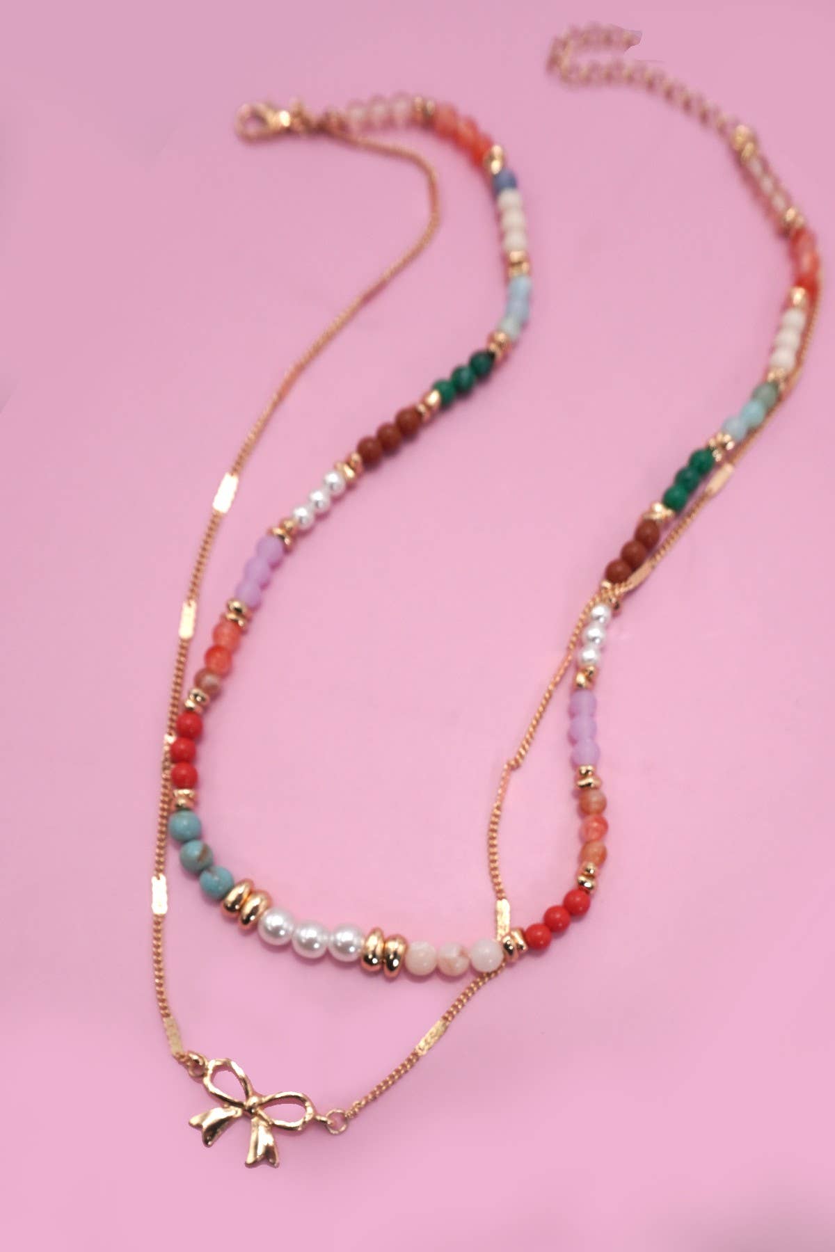 Beaded Bow Necklace