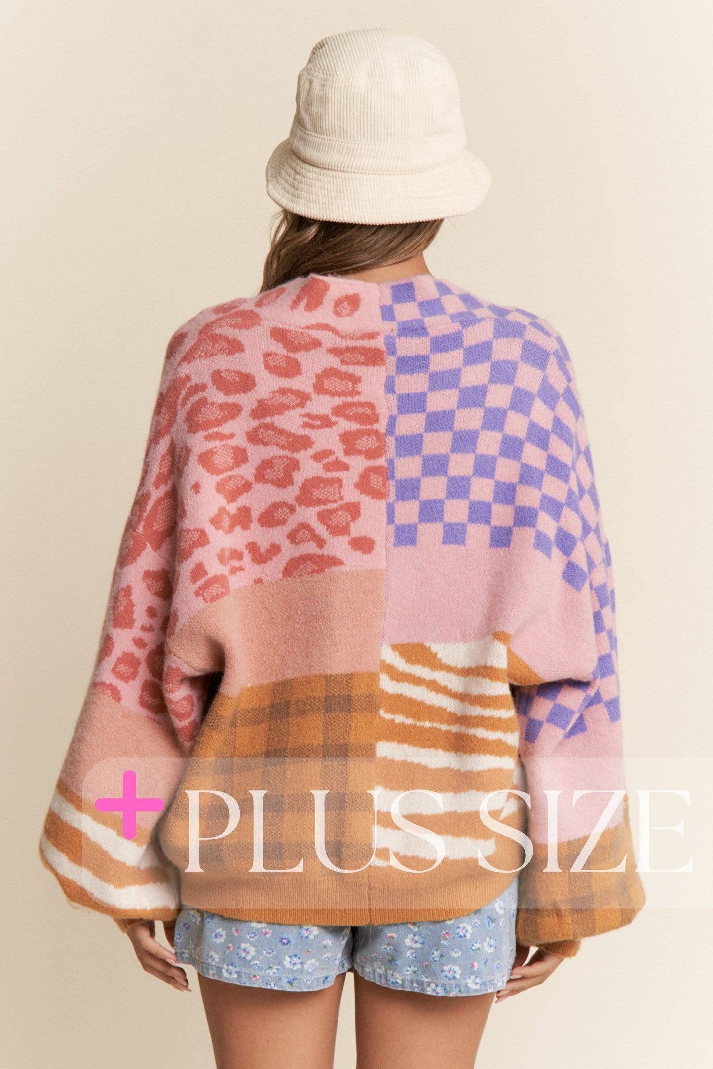 Multi Print Color Block Cardigan