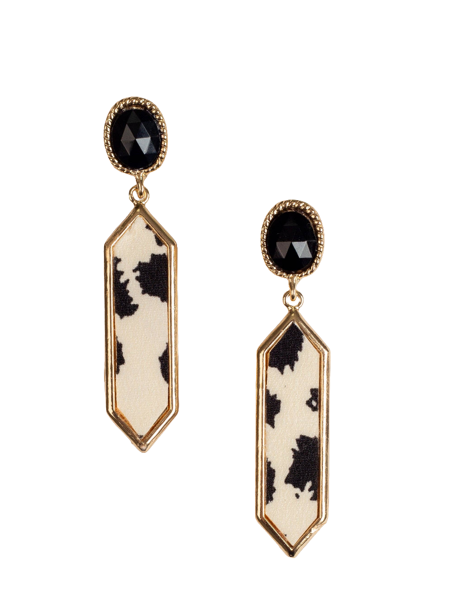 With All The Memories Dangly Earrings, Cowhide