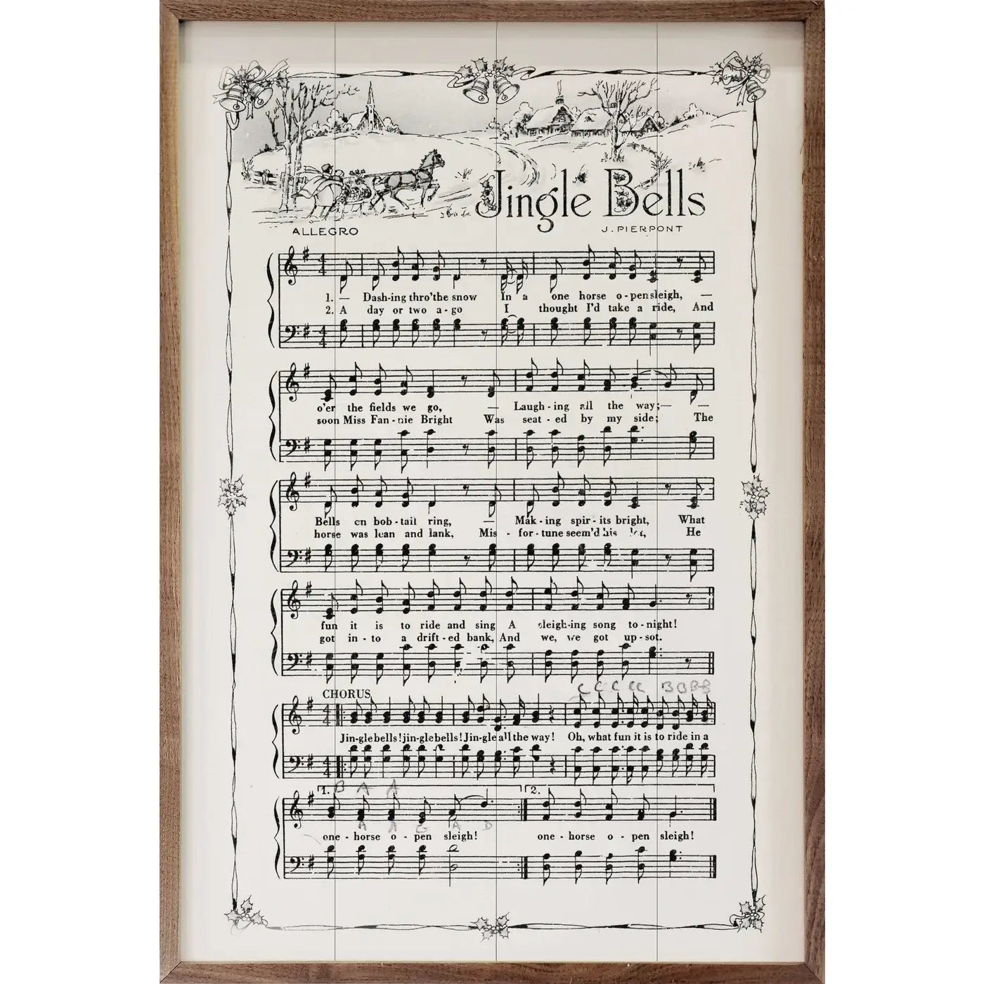 Jingle Bells Sheet Music Sign