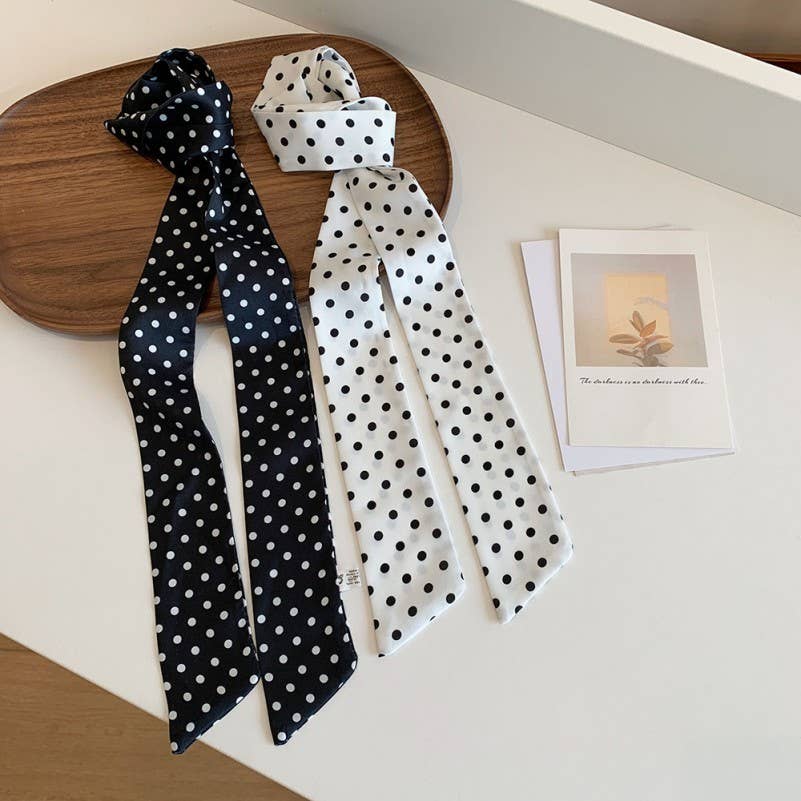 Soft Skinny Polka Dot Scarf