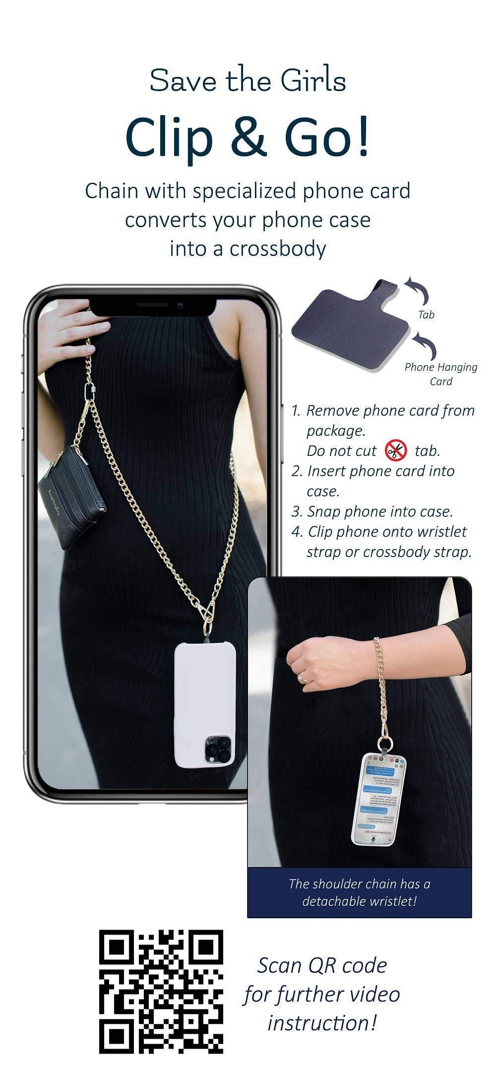 Clip & Go Chain Crossbody Phone Accessory