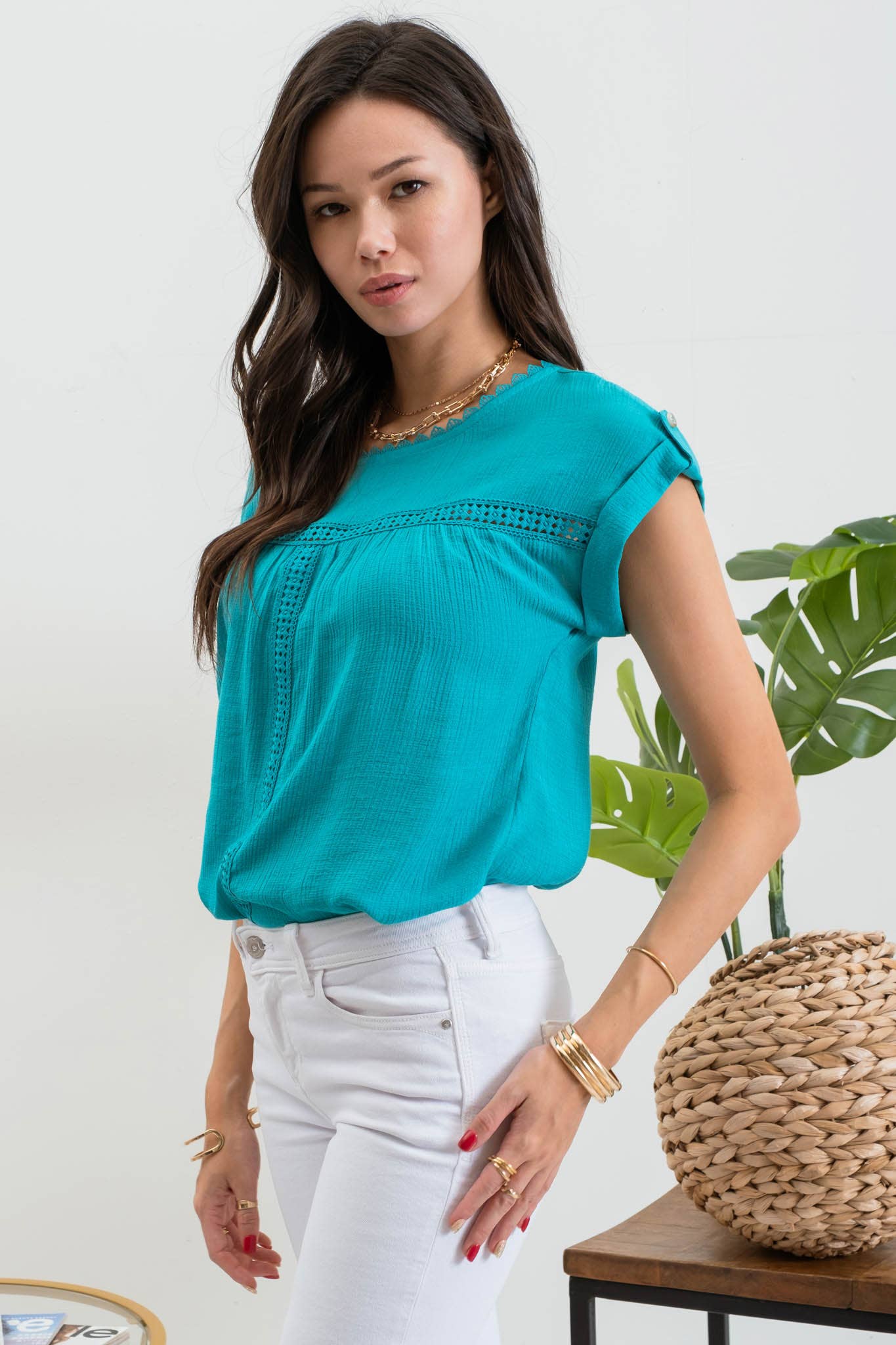 Lace Trim Blouse