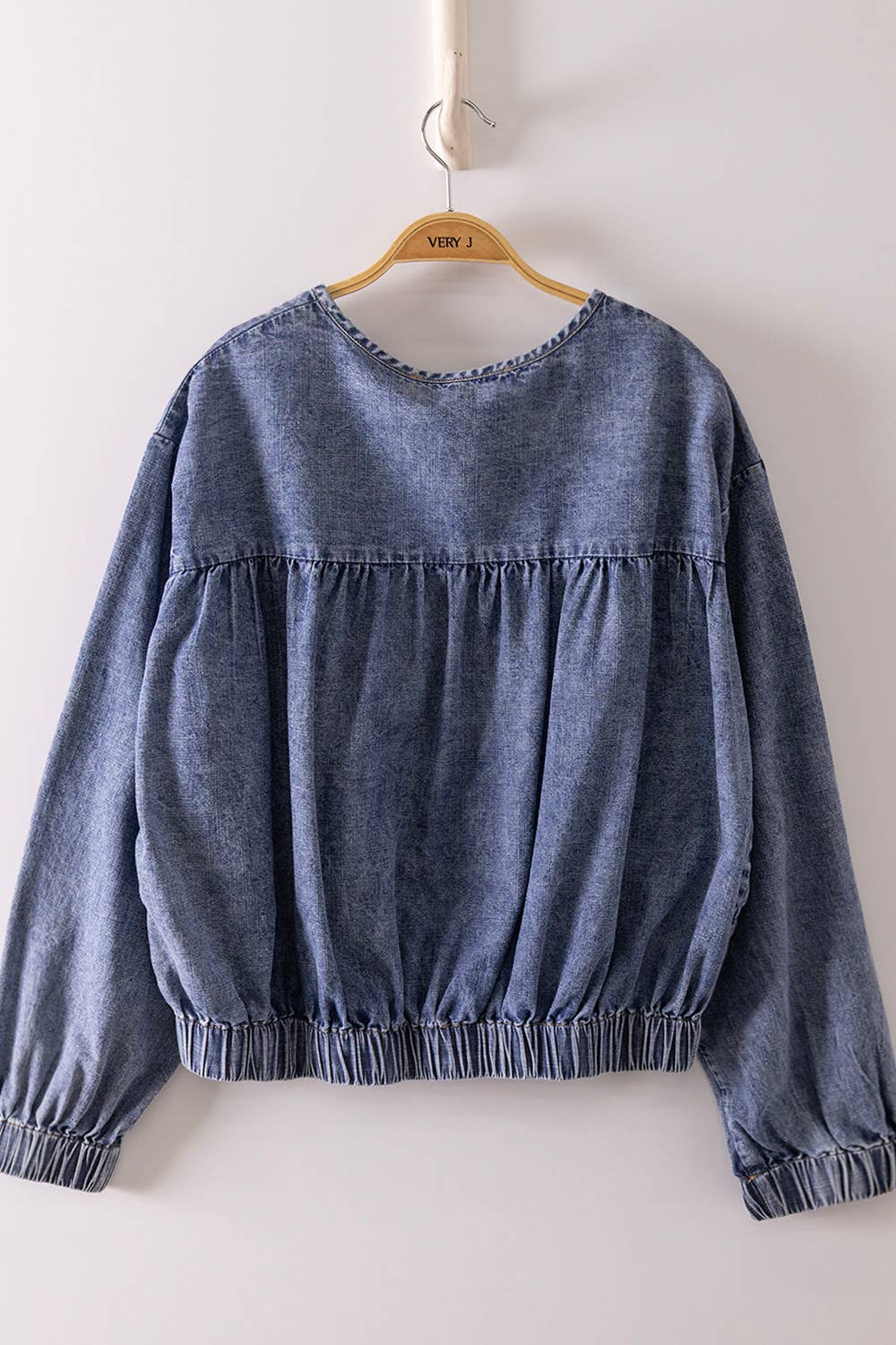 Tiered Layers Washed Denim Jacket