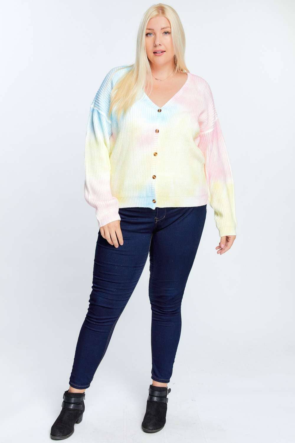 Colorful Button Down Cardigan