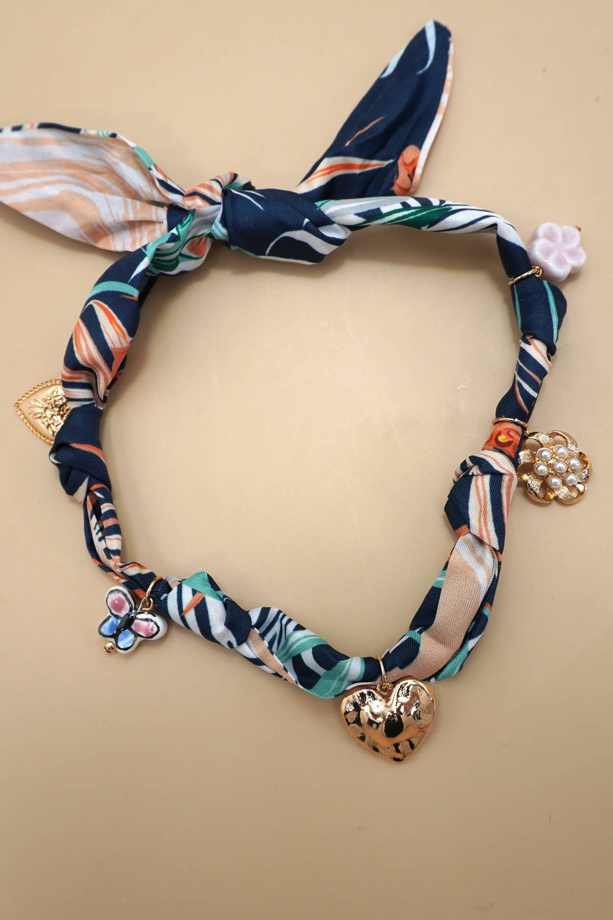 Heart Scarf Charm Necklace