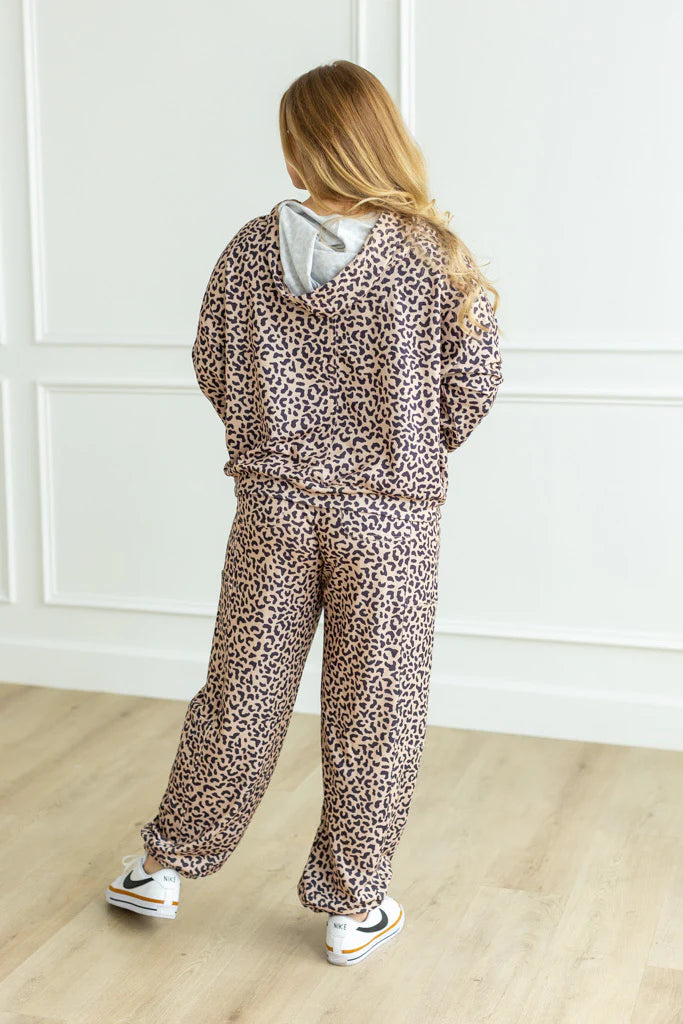 Leopard Hoodie Jogger Set