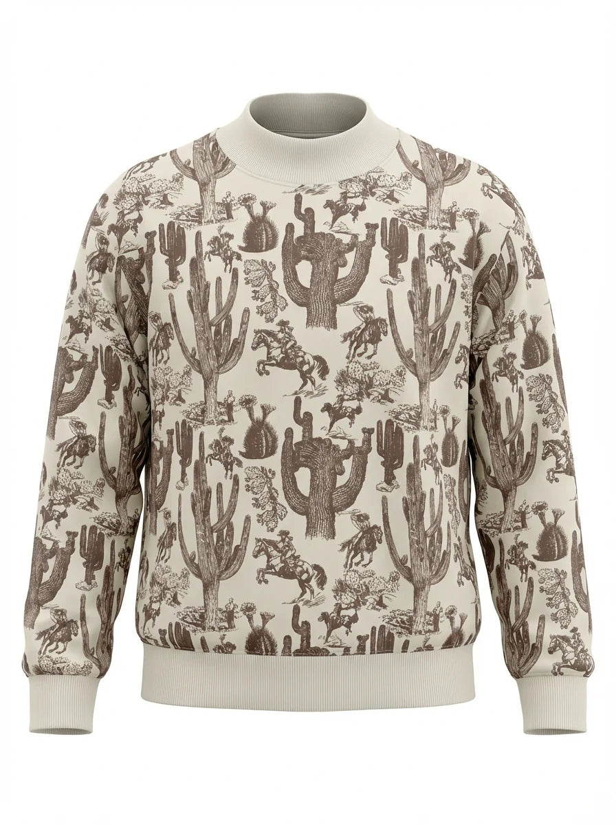 Rodeo Printed Mockneck Sweatshirt