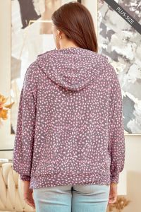 Dear Scarlett Charcoal Pink Cheetah Print Hoodie