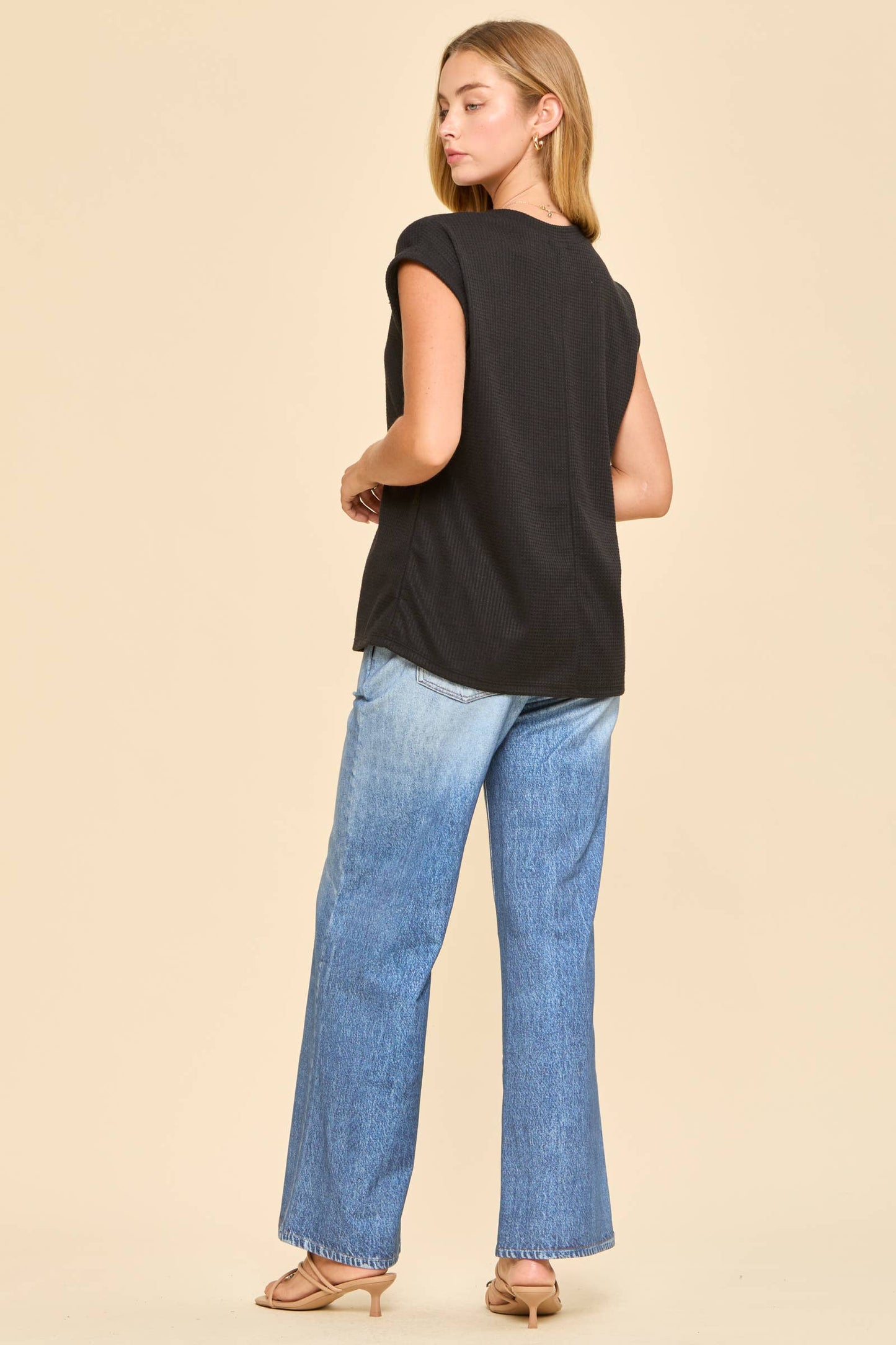 Two Tone Thermal Knit Top