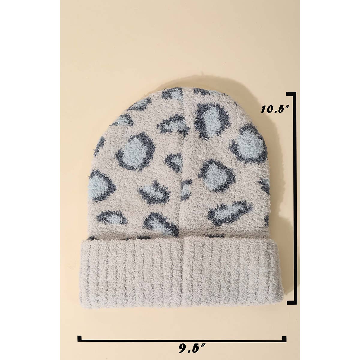 Fuzzy Leopard Print Beanie