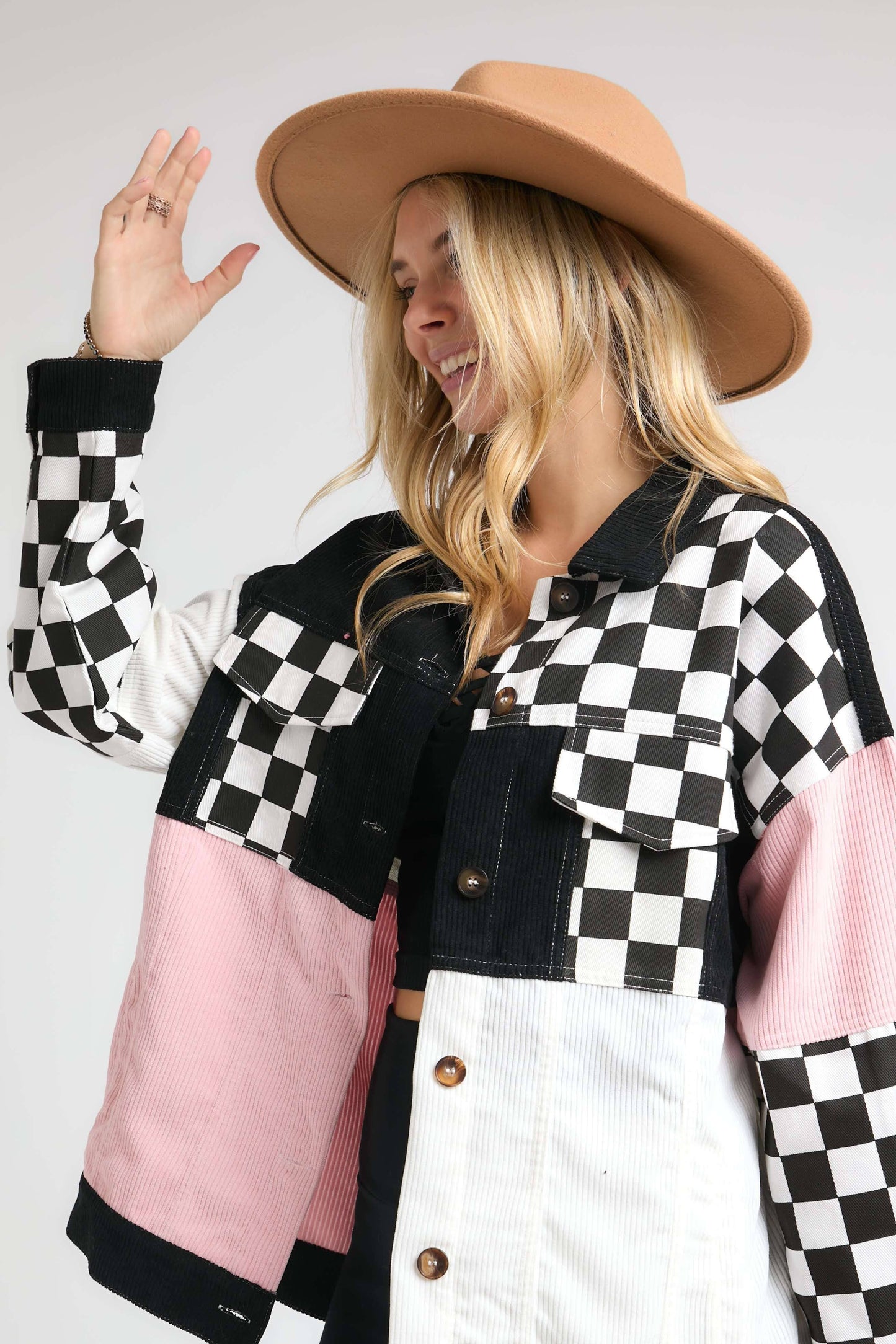 Colorblock Corduroy Jacket