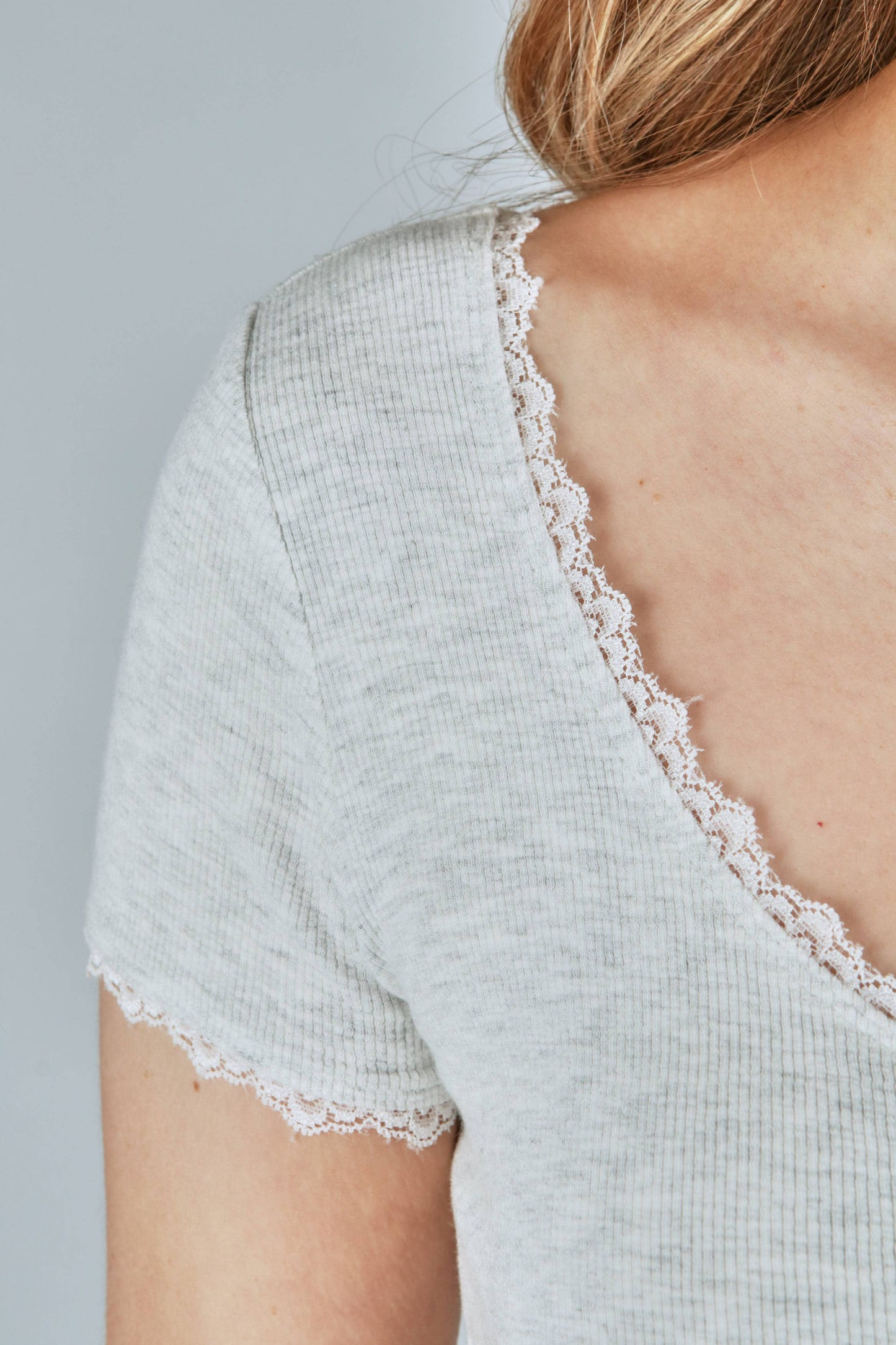 Solid Rib Button Top