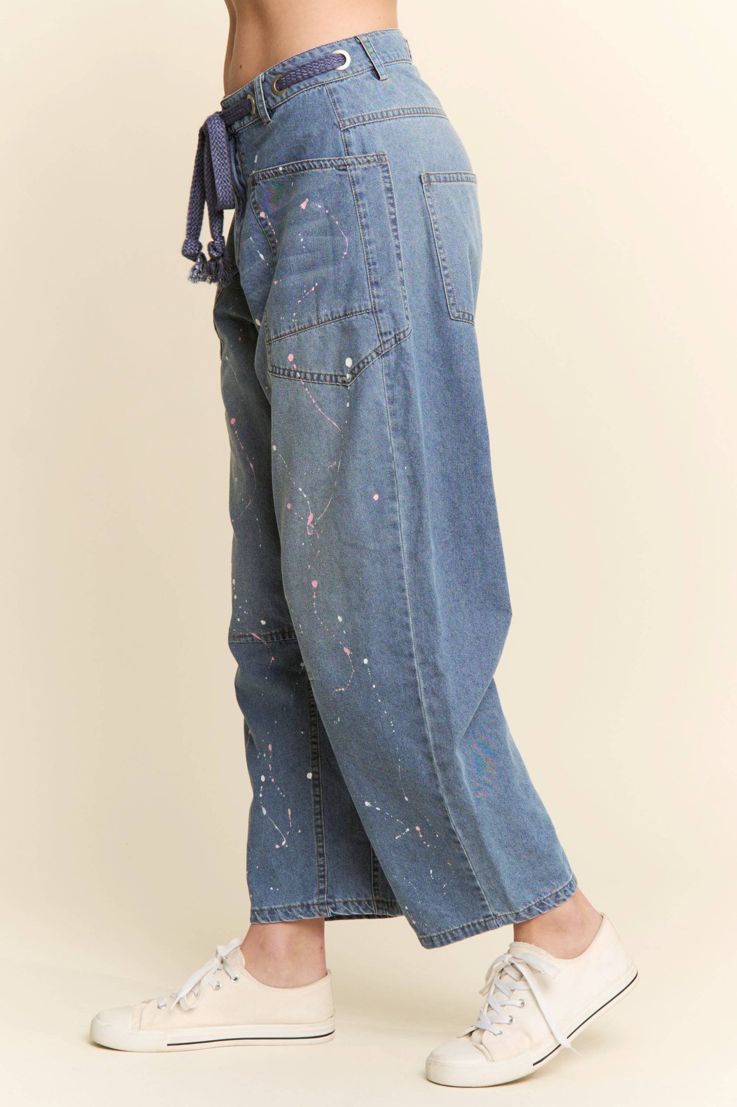 Paint-Splatter Relaxed Jeans