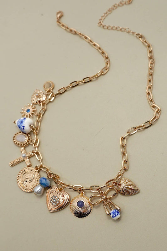 Ceramic Porcelain Multi-Charm Necklace