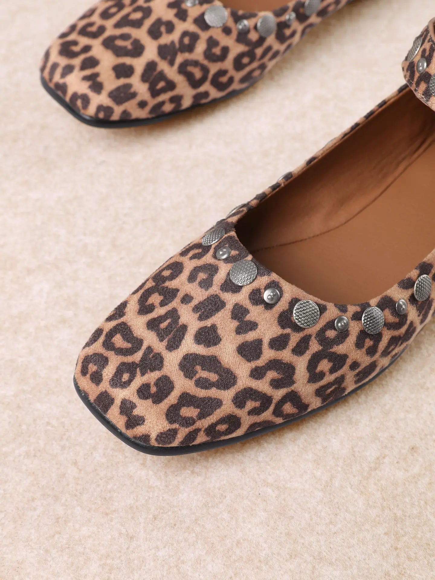 Velora - Studded Ankle Strap Flats