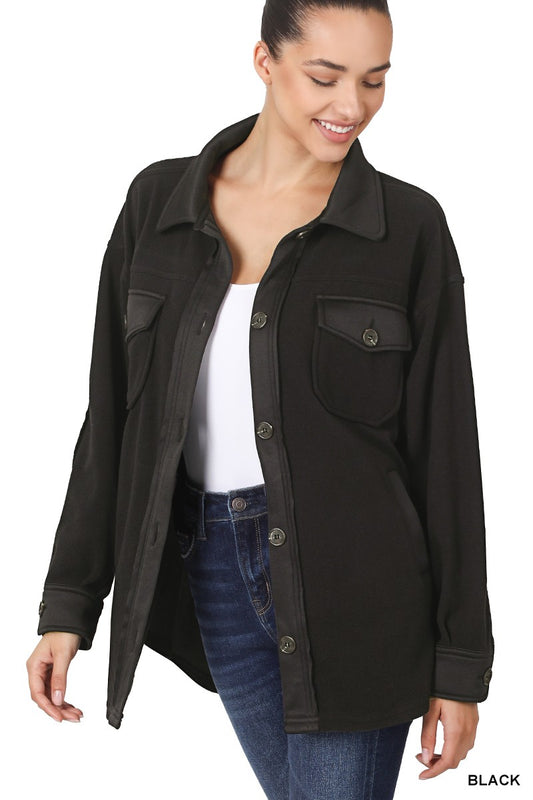 Don't Be Basic Fleece Shacket
