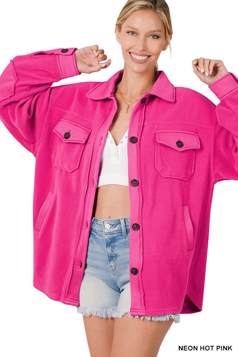 Don't Be Basic Fleece Shacket