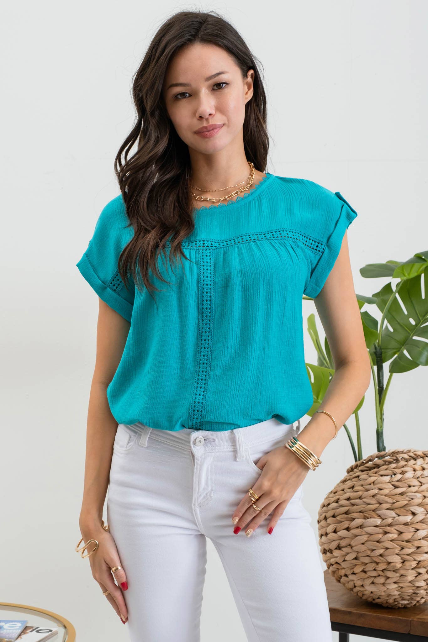 Lace Trim Blouse