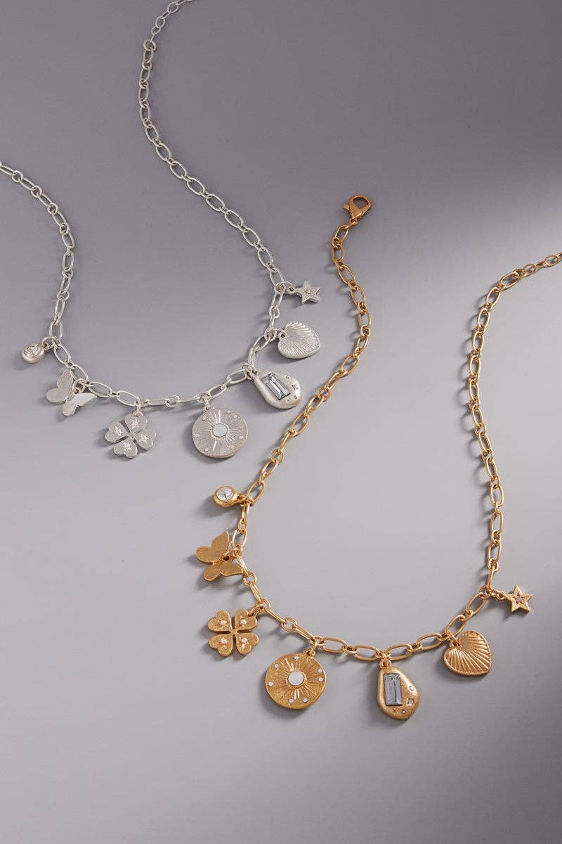 Vintage Disk Charm7th Necklace