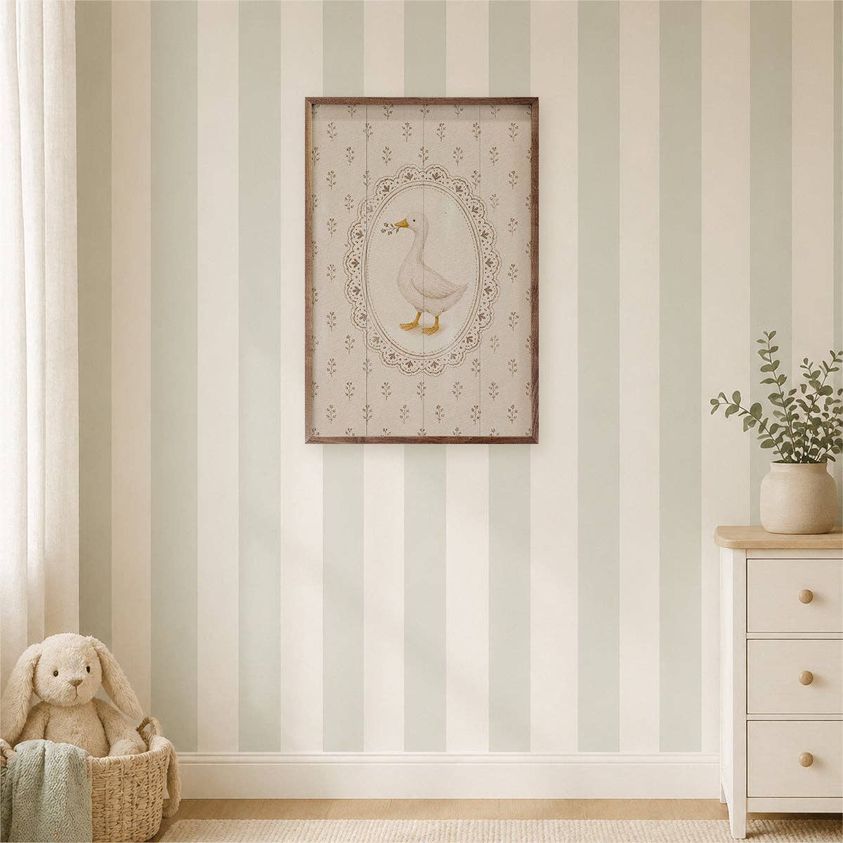 Floral Goose Sign