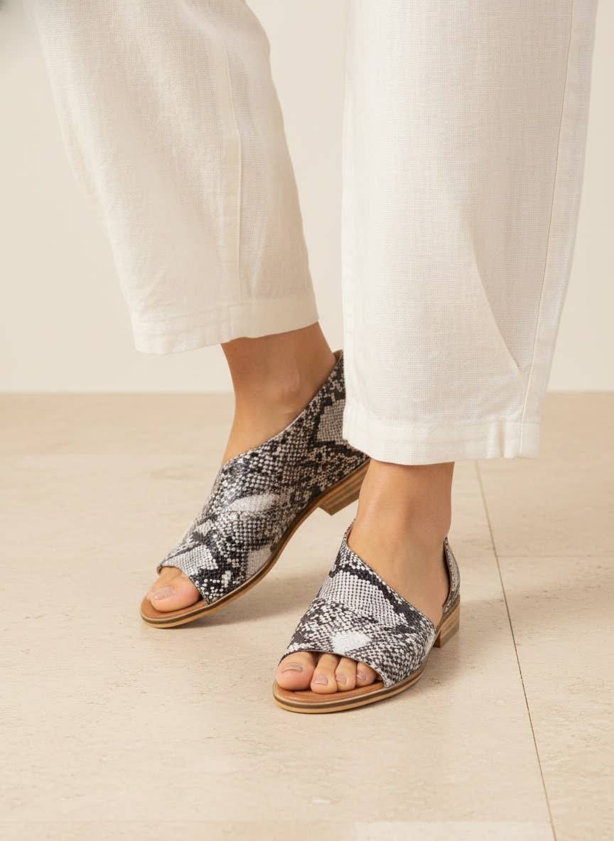 Adele Snake Pattern Slip On Flat