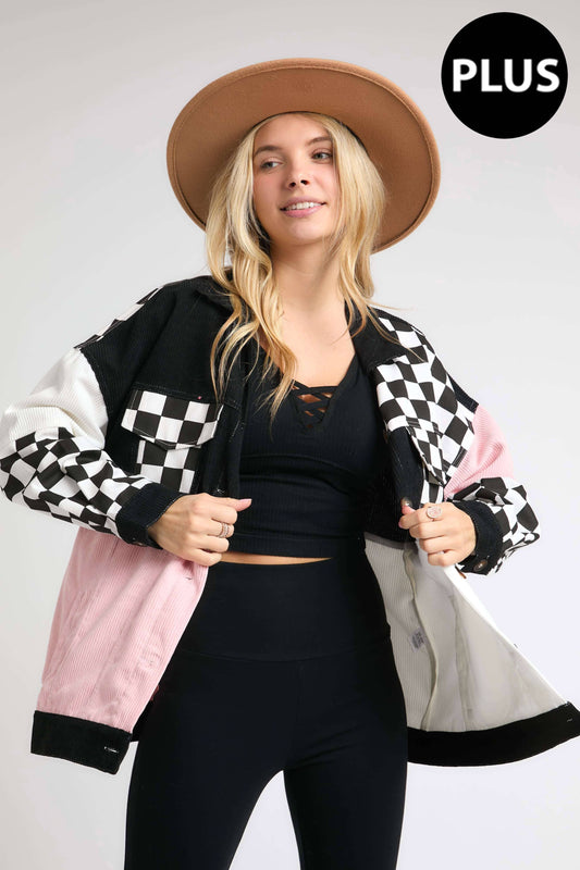 Colorblock Corduroy Jacket