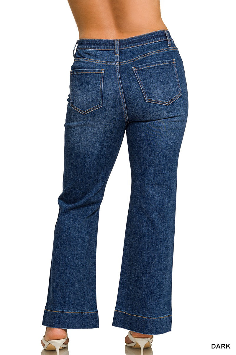 Zenana Tummy Control Flare Denim