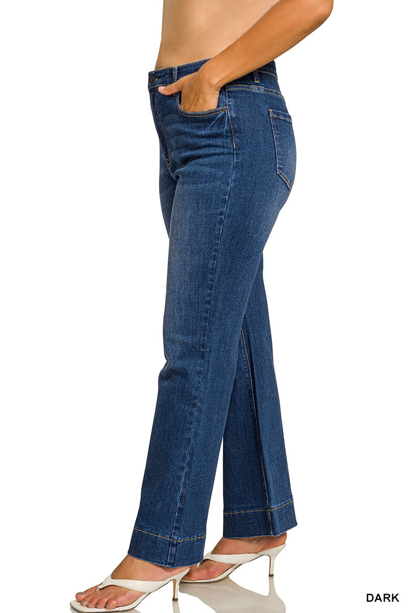 Zenana Tummy Control Flare Denim