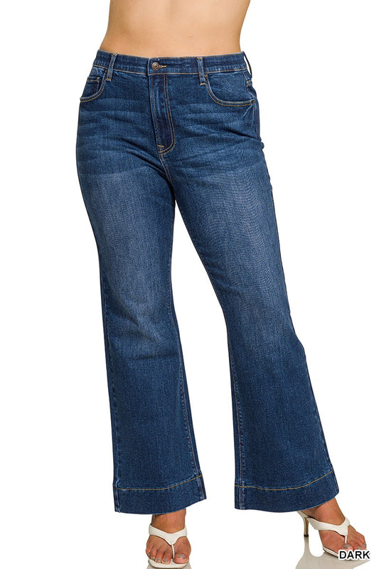 Zenana Tummy Control Flare Denim